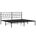 Giroletto con Testiera in Metallo Nero 200x200 cm