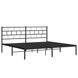 Giroletto con Testiera in Metallo Nero 200x200 cm