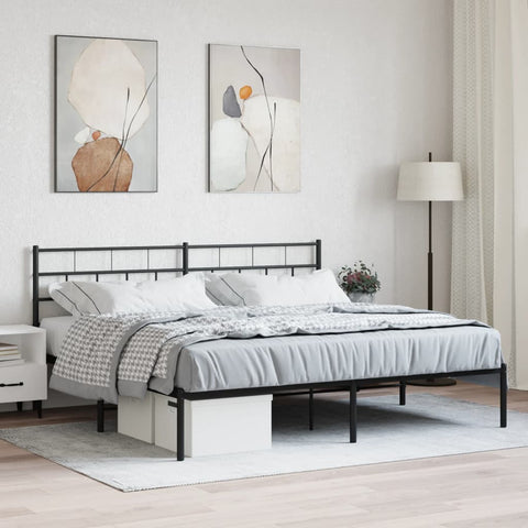 Giroletto con Testiera in Metallo Nero 200x200 cm