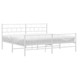 Giroletto con Testiera e Pediera Metallo Bianco 183x213 cm