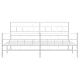 Giroletto con Testiera e Pediera Metallo Bianco 183x213 cm