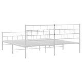 Giroletto con Testiera e Pediera Metallo Bianco 183x213 cm