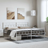 Giroletto con Testiera e Pediera Metallo Bianco 183x213 cm