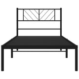 Giroletto con Testiera in Metallo Nero 80x200 cm