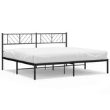 Giroletto con Testiera in Metallo Nero 200x200 cm
