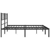 Giroletto con Testiera in Metallo Nero 200x200 cm
