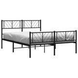 Giroletto con Testiera e Pediera Metallo Nero 140x190 cm