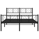 Giroletto con Testiera e Pediera Metallo Nero 140x190 cm