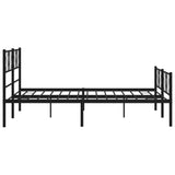 Giroletto con Testiera e Pediera Metallo Nero 140x190 cm