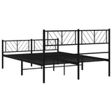 Giroletto con Testiera e Pediera Metallo Nero 140x190 cm