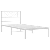 Giroletto con Testiera Metallo Bianco 100x200 cm
