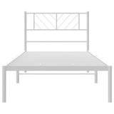 Giroletto con Testiera Metallo Bianco 100x200 cm