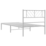 Giroletto con Testiera Metallo Bianco 100x200 cm