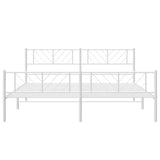 Giroletto con Testiera e Pediera Metallo Bianco 183x213 cm