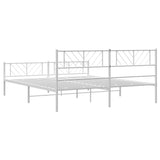Giroletto con Testiera e Pediera Metallo Bianco 183x213 cm