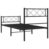 Giroletto con Testiera e Pediera Metallo Nero 75x190 cm