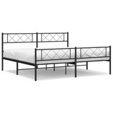 Giroletto senza Materaso con Pediera in Metallo Nero 180x200 cm