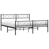 Giroletto senza Materaso con Pediera in Metallo Nero 180x200 cm