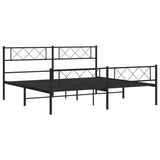 Giroletto senza Materaso con Pediera in Metallo Nero 180x200 cm