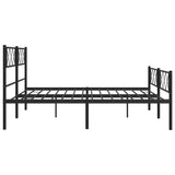 Giroletto senza Materaso con Pediera in Metallo Nero 180x200 cm