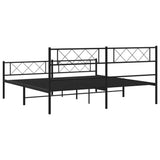 Giroletto senza Materaso con Pediera in Metallo Nero 180x200 cm