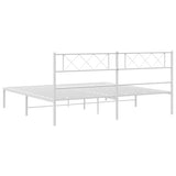 Giroletto con Testiera Metallo Bianco 180x200 cm