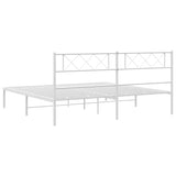 Giroletto con Testiera Metallo Bianco 183x213 cm