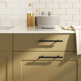 Maniglie per Mobili 10pz Nere 128mm in Acciaio Inox