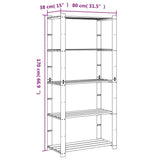 Scaffale a 5 Livelli Marrone 80x38x170 cm in Legno di Pino