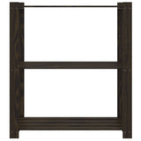 Scaffale a 3 Livelli Nero 80x38x90 cm in Legno Massello di Pino