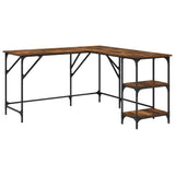 Scrivania Rovere Fumo 139x139x75 cm in Legno truciolato