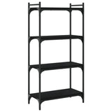 Libreria a 4 Ripiani Nera 60x30x120 cm in Legno truciolato