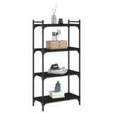 Libreria a 4 Ripiani Nera 60x30x120 cm in Legno truciolato