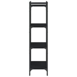 Libreria a 4 Ripiani Nera 60x30x120 cm in Legno truciolato