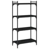 Libreria a 4 Ripiani Nera 60x30x120 cm in Legno truciolato