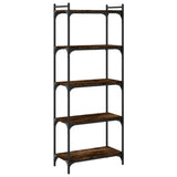 Libreria a 5 Ripiani Rovere Fumo 60x30x154 cm Legno truciolato