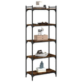 Libreria a 5 Ripiani Rovere Fumo 60x30x154 cm Legno truciolato