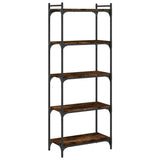 Libreria a 5 Ripiani Rovere Fumo 60x30x154 cm Legno truciolato