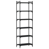 Libreria a 6 Ripiani Nera 60x30x188 cm in Legno truciolato