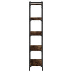 Libreria a 5 Ripiani Rovere Fumo 80x30x154 cm Legno Multistrato