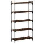Libreria a 5 Ripiani Rovere Fumo 80x30x154 cm Legno Multistrato
