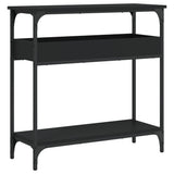 Tavolo Consolle con Ripiano Nero 75x29x75cm Legno truciolato