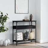 Tavolo Consolle con Ripiano Nero 75x29x75cm Legno truciolato