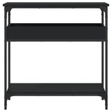 Tavolo Consolle con Ripiano Nero 75x29x75cm Legno truciolato