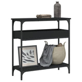 Tavolo Consolle con Ripiano Nero 75x29x75cm Legno truciolato