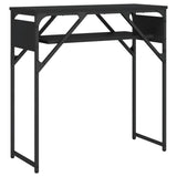Tavolo Consolle con Ripiano Nero 75x30x75cm Legno truciolato