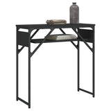 Tavolo Consolle con Ripiano Nero 75x30x75cm Legno truciolato