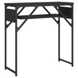 Tavolo Consolle con Ripiano Nero 75x30x75cm Legno truciolato