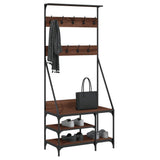 Appendiabiti con Porta Scarpe Rovere Marrone 80x40x184 cm