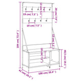 Appendiabiti con Porta Scarpe Grigio Sonoma 100x41x184 cm